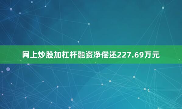 网上炒股加杠杆融资净偿还227.69万元
